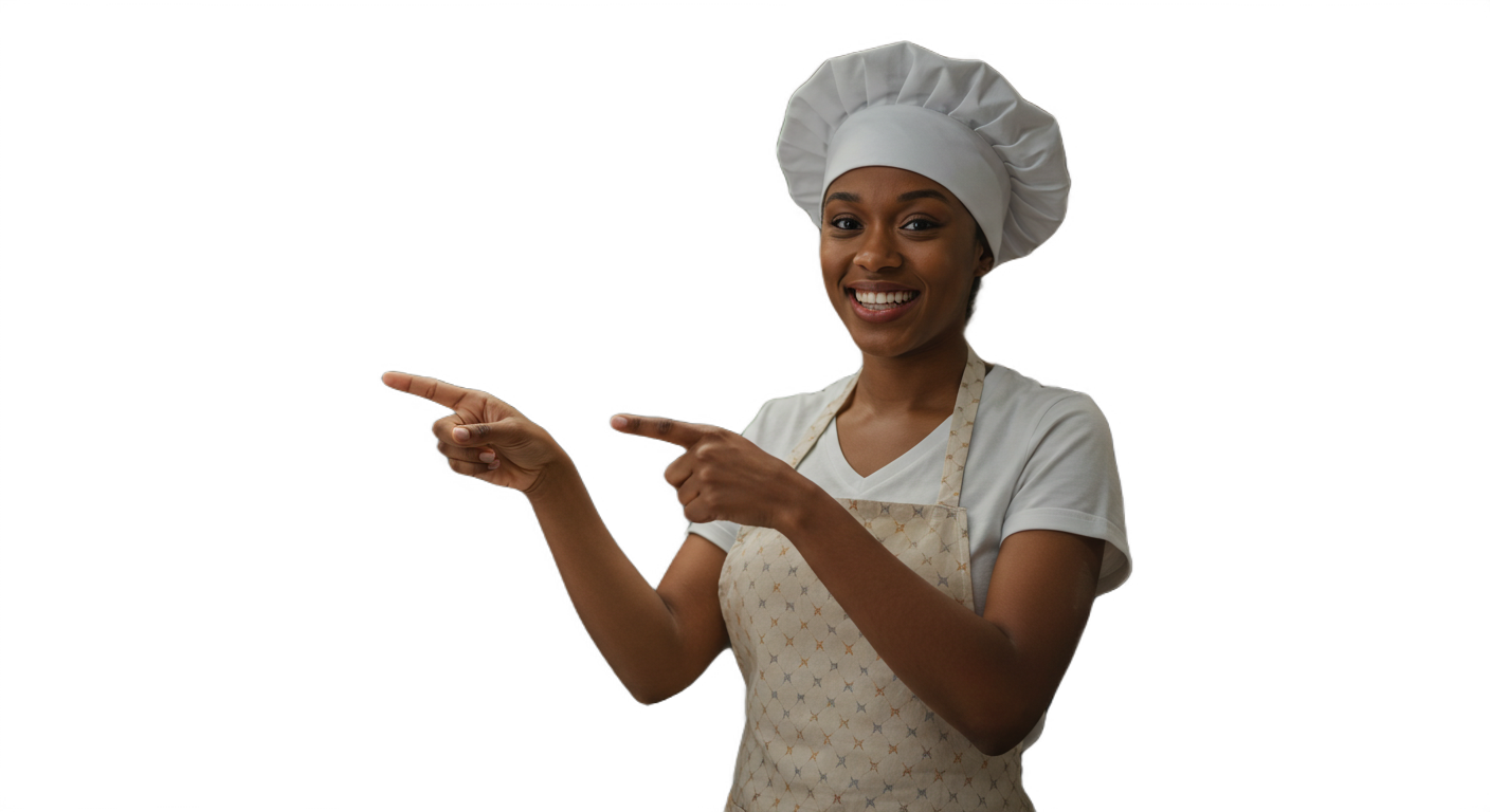 Happy baker in chef's uniform